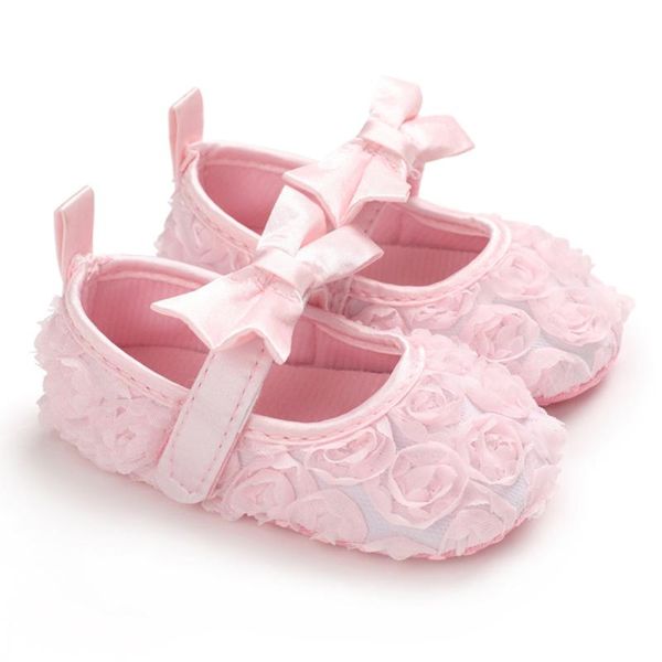 Baby Girl Shoes For Princess Party Lace Floral Soft Sole Crib Shoes Newborn Baby Anti-slip Toddler Fit For 0-18m