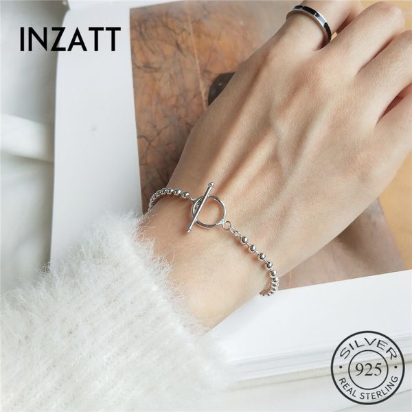 inzatt minimalist real 925 sterling silver beads chain unique clasps bracelet for women party personality fashion jewelry, Golden;silver
inzatt minimalist real 925 sterling silver beads chain unique clasps bracelet for women party personality fashion jewelry, Golden;silver