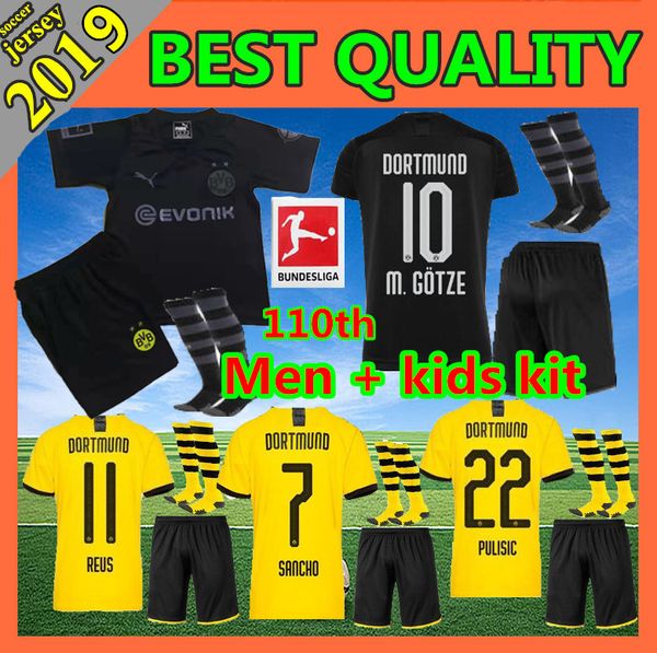 2019 bvb borussia dortmund soccer jersey 110th anniversary hazard 19 20 football shirt sancho reus hummels delaney men + kids kit uniforms, Black
2019 bvb borussia dortmund soccer jersey 110th anniversary hazard 19 20 football shirt sancho reus hummels delaney men + kids kit uniforms, Black