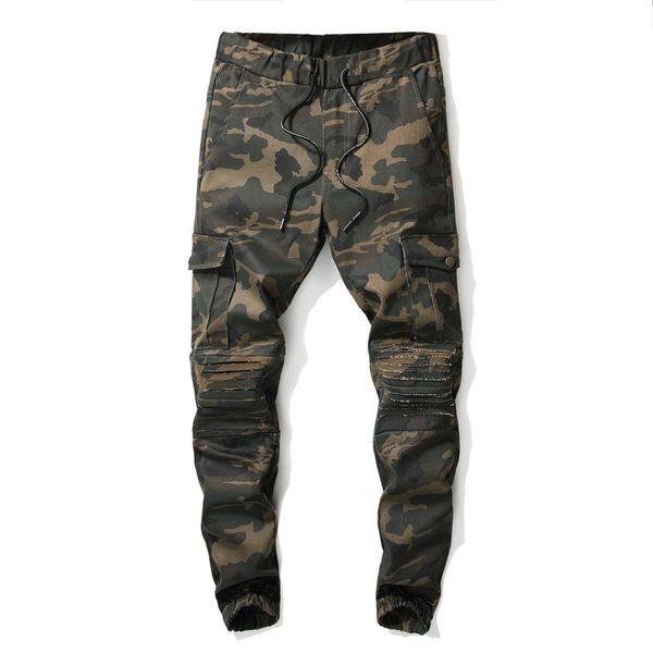 men's camouflage pants overalls autumn small feet pants knee cut rotten design casual trousers summer harlan loose cropped, Blue
men's camouflage pants overalls autumn small feet pants knee cut rotten design casual trousers summer harlan loose cropped, Blue