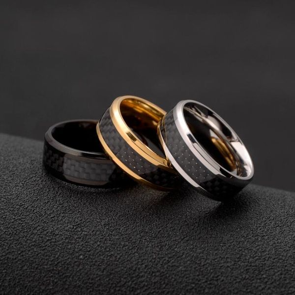 fashion 316l surgical stainless steel band ring with black carbon fiber inlay titanium steel edge faceted wedding ring for gentlemen, Silver
fashion 316l surgical stainless steel band ring with black carbon fiber inlay titanium steel edge faceted wedding ring for gentlemen, Silver