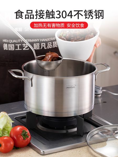 type 304 double bottom stainless steel, thick ear, universal induction cooker gas soup pot
type 304 double bottom stainless steel, thick ear, universal induction cooker gas soup pot
