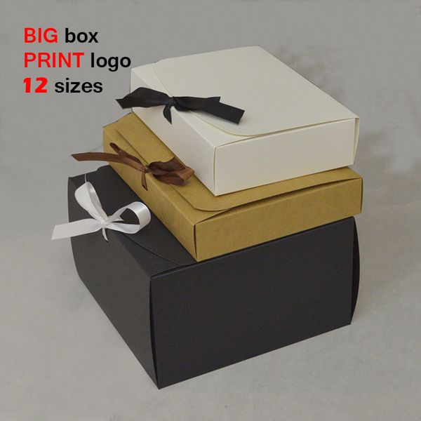 10pcs 12 size kraft gift box large paper box for packaging white black birthday favors boxes with ribbon large gift paper
10pcs 12 size kraft gift box large paper box for packaging white black birthday favors boxes with ribbon large gift paper