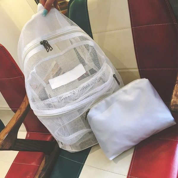 women men see through mesh backpack zipper padded straps portable foldable school travel carry sports pack pocket shoulder bags
women men see through mesh backpack zipper padded straps portable foldable school travel carry sports pack pocket shoulder bags