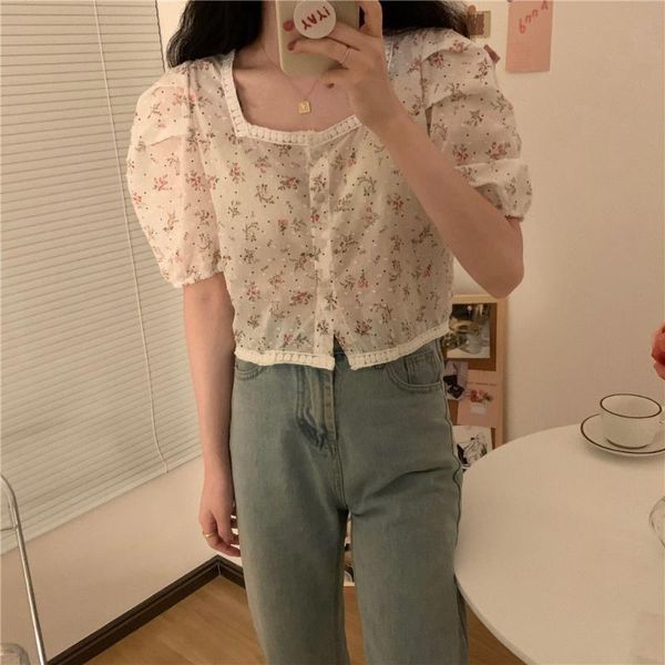 hzirip new shirts for women 2020 summer floral puff sleeve square collar fresh cute casual loose all-match students short, White
hzirip new shirts for women 2020 summer floral puff sleeve square collar fresh cute casual loose all-match students short, White