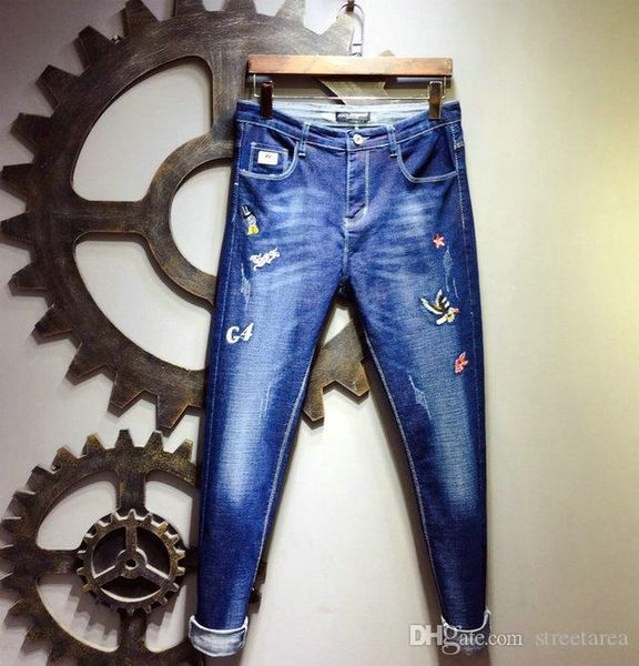 luxury brand designer men jeans denim fashion dg embroidery pants hip hop mens jean motorcycle bike jeans high street trend designer pant, Blue
luxury brand designer men jeans denim fashion dg embroidery pants hip hop mens jean motorcycle bike jeans high street trend designer pant, Blue
