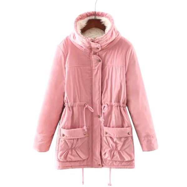 stand up collar warm outwear solid fashion daily winter parka slim cotton blend women jacket with pocket windproof, Black
stand up collar warm outwear solid fashion daily winter parka slim cotton blend women jacket with pocket windproof, Black