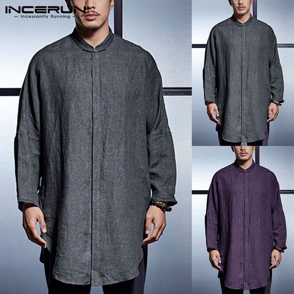 2019 vintage casual long shirts men shirts dress long sleeves crew neck slim fit split hem male tees fashion kurta suits, White;black
2019 vintage casual long shirts men shirts dress long sleeves crew neck slim fit split hem male tees fashion kurta suits, White;black