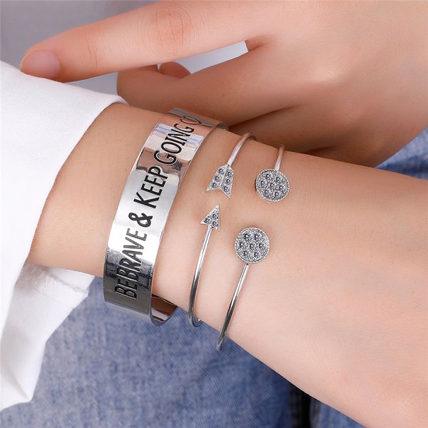 2019 new fashoin silver cuff bracelet 3 pairs/set copper plain polished love arrow bangle for women jewelry gift pulseras, Black
2019 new fashoin silver cuff bracelet 3 pairs/set copper plain polished love arrow bangle for women jewelry gift pulseras, Black