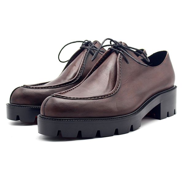 brown pointed thick bottom two leather strap men's shoes leather shoes men genuine, Black
brown pointed thick bottom two leather strap men's shoes leather shoes men genuine, Black