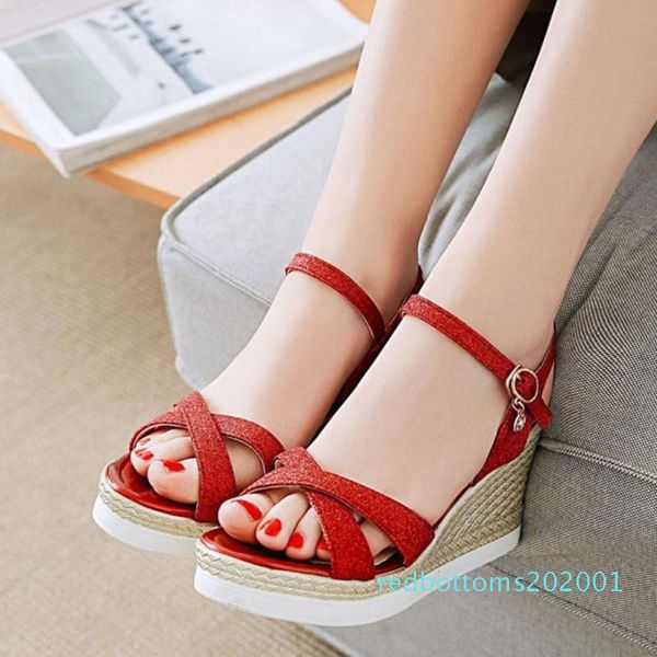 sequins women sandals lady dress shoe casual wedges sandals platform high heel buckle sapato feminino women rr1, Black
sequins women sandals lady dress shoe casual wedges sandals platform high heel buckle sapato feminino women rr1, Black
