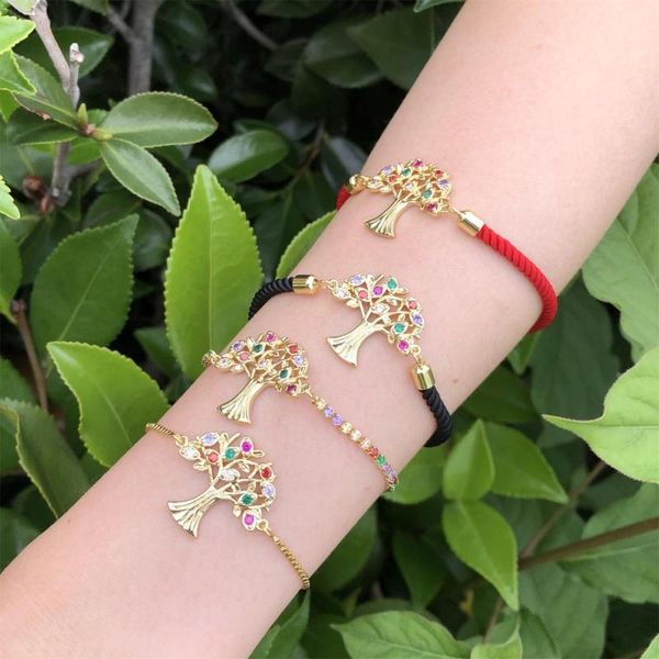 four style charm color life tree couple bracelet electroplating gold adjustable draw red rope jewelry sweet gift, Black
four style charm color life tree couple bracelet electroplating gold adjustable draw red rope jewelry sweet gift, Black