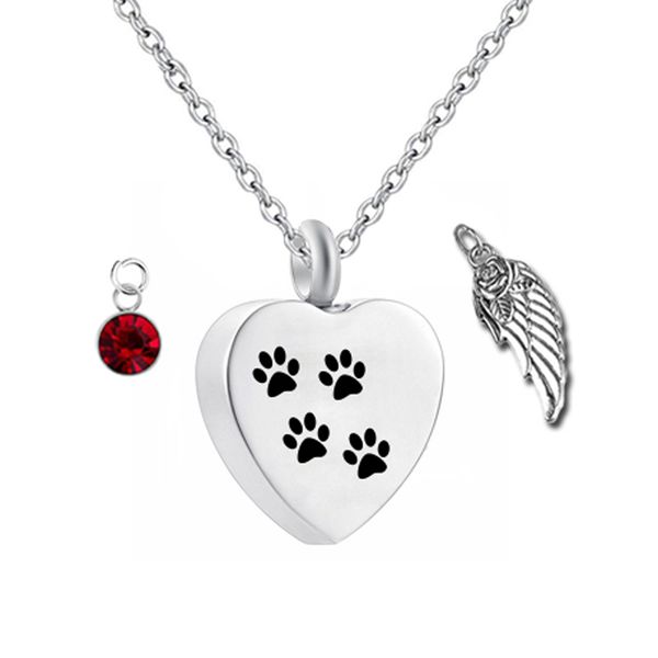 cremation jewelry paw print charm pendant pet memorial urn necklace birthstone, Silver
cremation jewelry paw print charm pendant pet memorial urn necklace birthstone, Silver