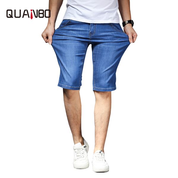 quanbo 2019 summer new fashion denim shorts men slim fit sraight smart casual cotton jeans shorts male plus size brand clothing, Blue
quanbo 2019 summer new fashion denim shorts men slim fit sraight smart casual cotton jeans shorts male plus size brand clothing, Blue