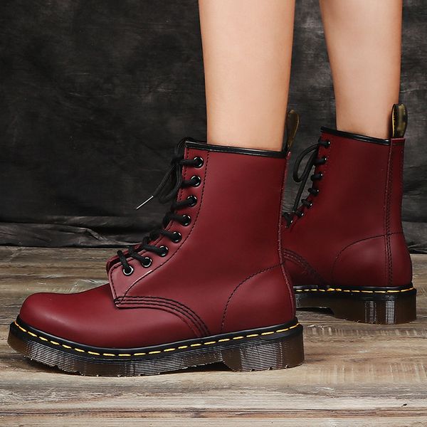 male and female leather martin boots 5 colors round toe lace-up 1460 ankle booties for winter big size 35-48, Black
male and female leather martin boots 5 colors round toe lace-up 1460 ankle booties for winter big size 35-48, Black
