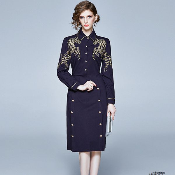 womens designer dress season slim heavy embroidery lapel long sleeve one-step skirt8vngh, Black;gray
womens designer dress season slim heavy embroidery lapel long sleeve one-step skirt8vngh, Black;gray