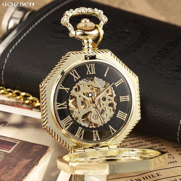 2020 new classic hexagonal mechanical pocket watch fob chain steampunk roman dial skeleton golden hollow steel mens pocket watch, Slivery;golden
2020 new classic hexagonal mechanical pocket watch fob chain steampunk roman dial skeleton golden hollow steel mens pocket watch, Slivery;golden