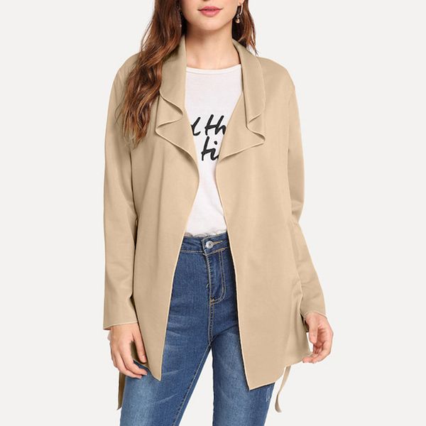 solid color coat women's fashion ruffle long sleeve belt irregular coat trench for women for spring veste #j, Black;brown
solid color coat women's fashion ruffle long sleeve belt irregular coat trench for women for spring veste #j, Black;brown