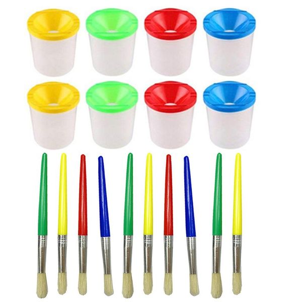 10 pcs paint brushes with 8 pieces assorted no spill paint cups for kids and adults watercolor acrylic art class
10 pcs paint brushes with 8 pieces assorted no spill paint cups for kids and adults watercolor acrylic art class