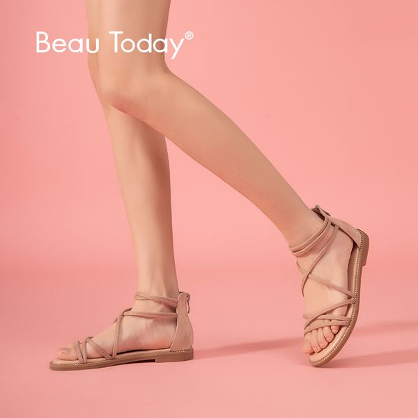 beautoday flat sandals women kid suede leather zipper closure cross-tied cover heel ladies summer beach shoes 33008, Black
beautoday flat sandals women kid suede leather zipper closure cross-tied cover heel ladies summer beach shoes 33008, Black