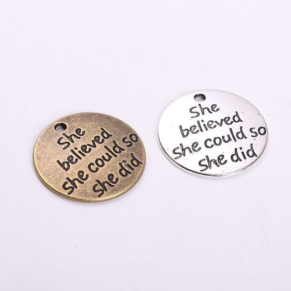 100шт / мешок ancient серебро бронза 23мм она полагала, что она могла она ли письмо подвески подвеска изготовление ювелирных изделий ожерель, Bronze;silver
100шт / мешок ancient серебро бронза 23мм она полагала, что она могла она ли письмо подвески подвеска изготовление ювелирных изделий ожерель, Bronze;silver