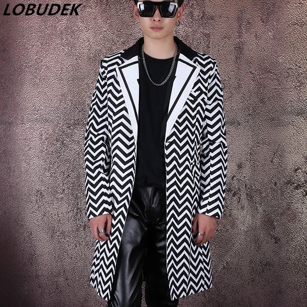 мужчины корейский стиль длинные blazer черный белый волна полосатый long coat tide male singer ночной концерт streetwear hip hop костюм, White;black
мужчины корейский стиль длинные blazer черный белый волна полосатый long coat tide male singer ночной концерт streetwear hip hop костюм, White;black