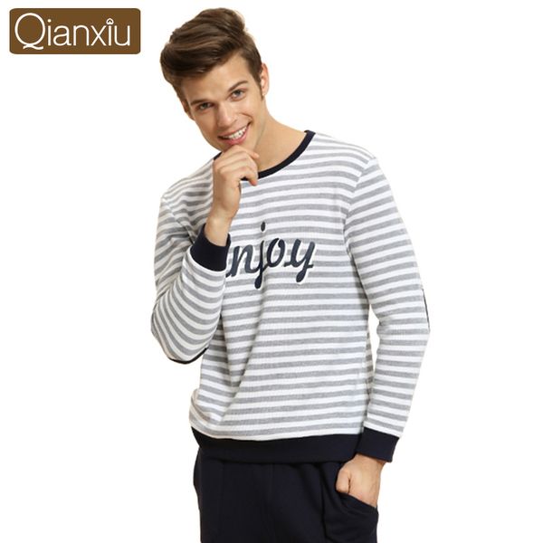 qianxiu pajama suit for men knitted cotton home for man comfortableclassic stripes casual lounge wear, Black;brown
qianxiu pajama suit for men knitted cotton home for man comfortableclassic stripes casual lounge wear, Black;brown