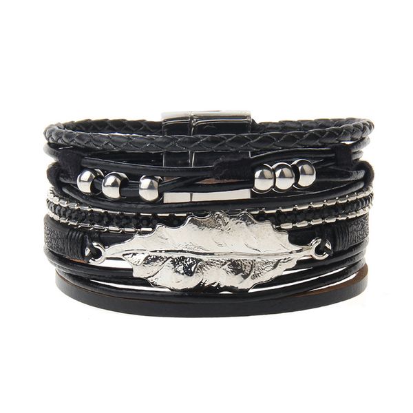 Bracelets Women Fashion Fashion Wide Edition Multilayer Alloy Leaf Single Ring Magnet Button Bracelet for Women
Bracelets Women Fashion Fashion Wide Edition Multilayer Alloy Leaf Single Ring Magnet Button Bracelet for Women