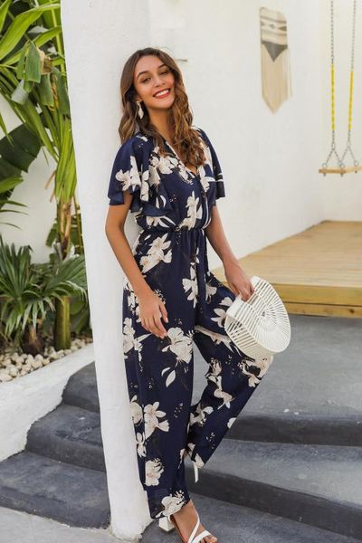 w10081# 2020 summer new women fashion short sleeve v-neck printed long jumpsuit long romper beach playsuit, Black;white
w10081# 2020 summer new women fashion short sleeve v-neck printed long jumpsuit long romper beach playsuit, Black;white