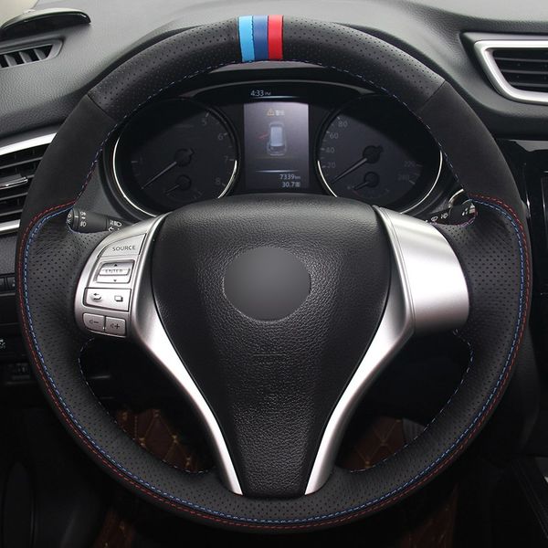 black natural leather black suede light blue blue red marker car steering wheel cover for nissan teana altima 2013-2016 x-trail
black natural leather black suede light blue blue red marker car steering wheel cover for nissan teana altima 2013-2016 x-trail