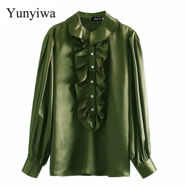 2020 women vintage cascading ruffles solid color business blouse shirts women casual slim blusas agaric lace chemise, White
2020 women vintage cascading ruffles solid color business blouse shirts women casual slim blusas agaric lace chemise, White