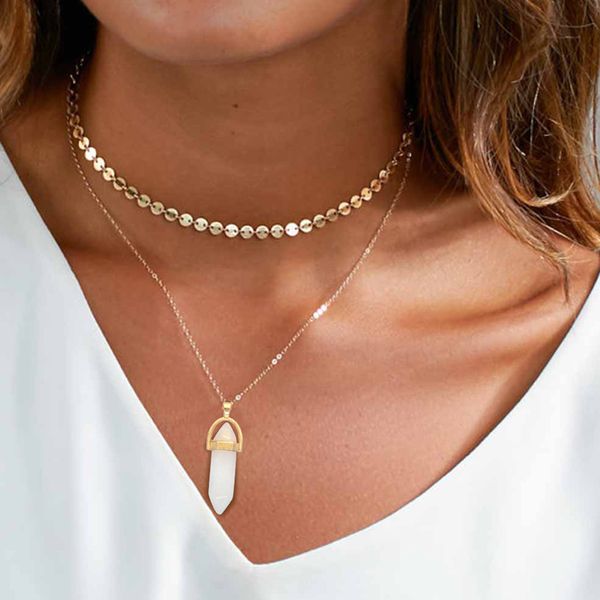 yumfeel new fashion jewelry choker necklaces natural stone pendant necklace gold disc choker necklace set 2pcs/set, Silver
yumfeel new fashion jewelry choker necklaces natural stone pendant necklace gold disc choker necklace set 2pcs/set, Silver