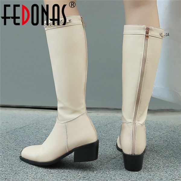 fedonas quality autumn winter women knee high boots office high heels party shoes woman punk genuine leather motorcycle boots, Black
fedonas quality autumn winter women knee high boots office high heels party shoes woman punk genuine leather motorcycle boots, Black