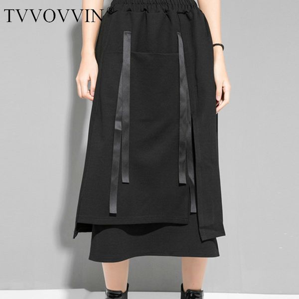 simple high elastic waist black ribbon split temperament half-body skirt women fashion tide new spring autumn 2020 1r428 
simple high elastic waist black ribbon split temperament half-body skirt women fashion tide new spring autumn 2020 1r428