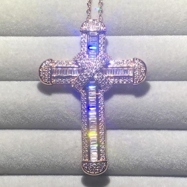 18k rose gold exquisite bible jesus cross pendant necklace for women men crucifix charm created moissanite jewelry, Silver
18k rose gold exquisite bible jesus cross pendant necklace for women men crucifix charm created moissanite jewelry, Silver