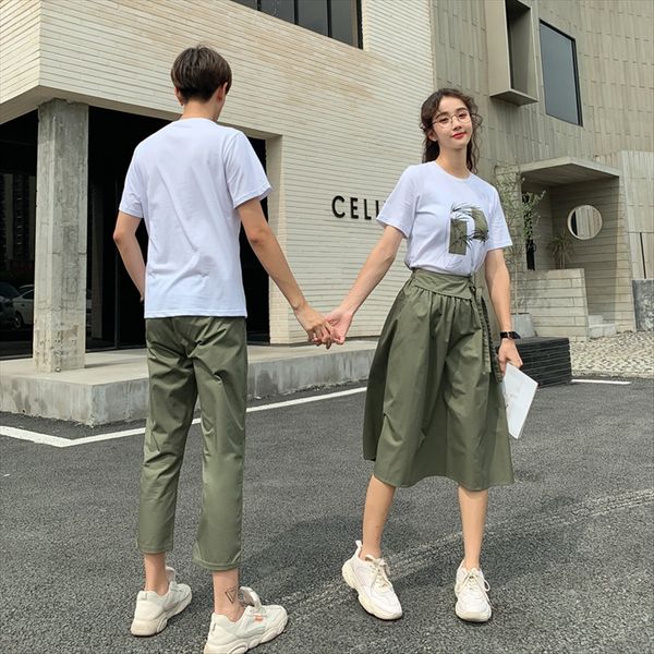 2020 dress dress t-shirt outfit men's t-shirt pants women's skirt couple wear casual couple suit, White
2020 dress dress t-shirt outfit men's t-shirt pants women's skirt couple wear casual couple suit, White