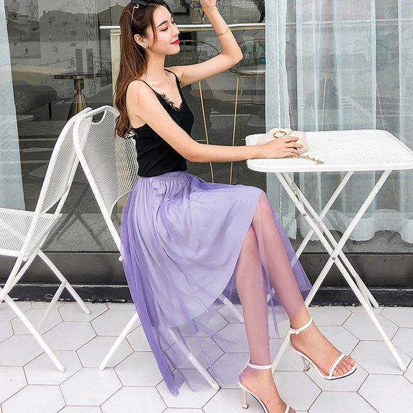 skirts women spring mesh color high waist pleated long paragraph big swing skirt, Black
skirts women spring mesh color high waist pleated long paragraph big swing skirt, Black