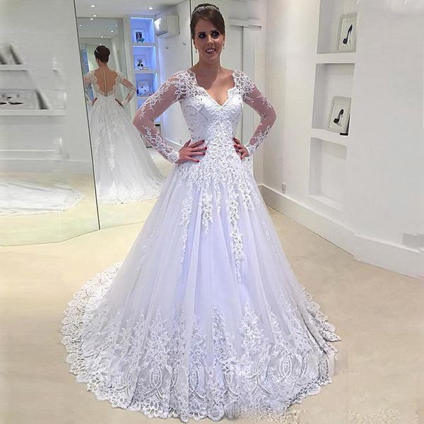 vintage v-neck wedding dress lace appliques cap sleeves a-line dress bridal gown formal party plus sizes vestido de noiva 2020, White
vintage v-neck wedding dress lace appliques cap sleeves a-line dress bridal gown formal party plus sizes vestido de noiva 2020, White