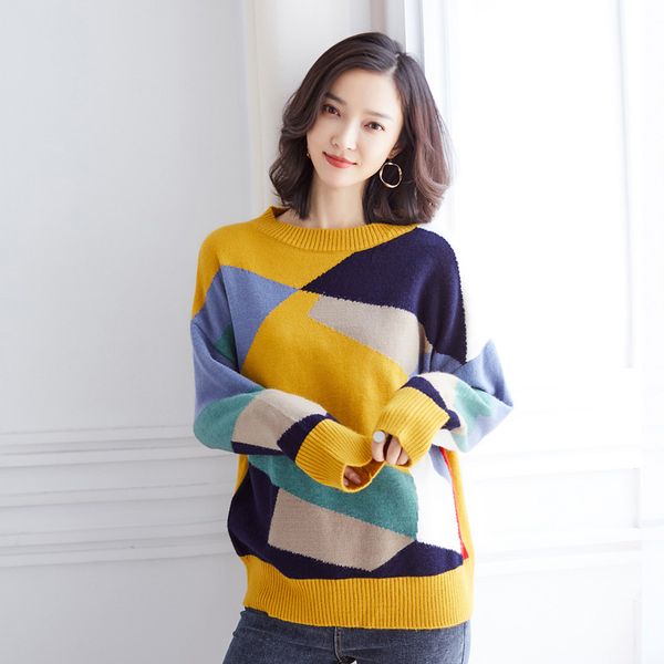 spring autumn ladies fashion design patchwork color sweater pullovers lady plus size loose sweater long sleeve high quality, White;black
spring autumn ladies fashion design patchwork color sweater pullovers lady plus size loose sweater long sleeve high quality, White;black