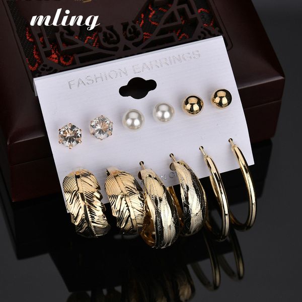 6 pieces / set gold silver imitation earrings set big circle personality earrings girl / ladies gift, Golden;silver
6 pieces / set gold silver imitation earrings set big circle personality earrings girl / ladies gift, Golden;silver