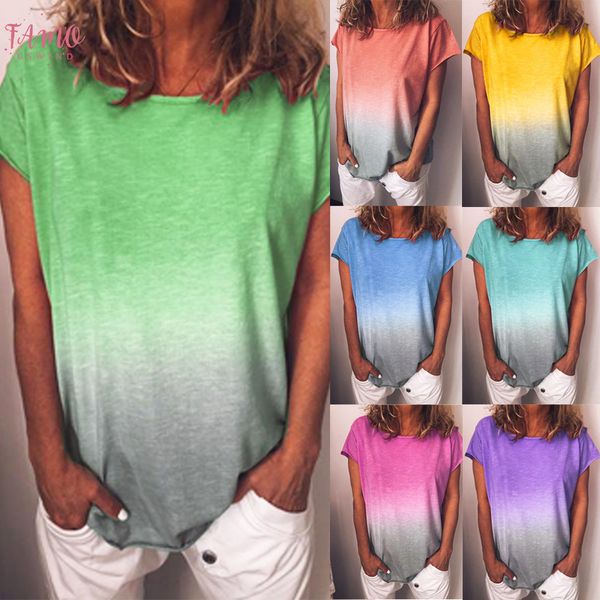 summer t shirt women casual tees rainbow gradient short sleeve t shirts summer t shirt for women ladies cotton shirts, White
summer t shirt women casual tees rainbow gradient short sleeve t shirts summer t shirt for women ladies cotton shirts, White