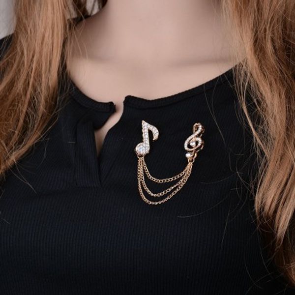 real shooting vintage personalized crystal music note collar pin brooches for women neck tip accessaries b138, Gray
real shooting vintage personalized crystal music note collar pin brooches for women neck tip accessaries b138, Gray