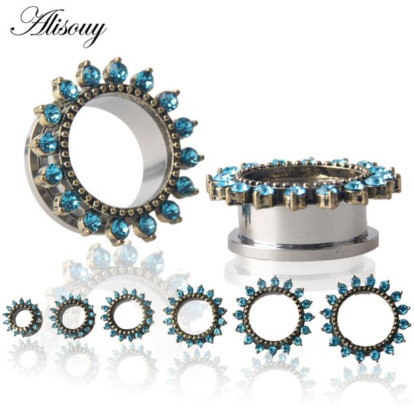 alisouy 2pcs stainless steel flower zirconia ear gauges plugs tunnels screw fit expansion ear stretched piercing flesh tunnels, Slivery;golden
alisouy 2pcs stainless steel flower zirconia ear gauges plugs tunnels screw fit expansion ear stretched piercing flesh tunnels, Slivery;golden