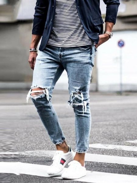 men's jeans mens ripped for men casual black blue skinny slim fit denim pants biker hip hop with holel
men's jeans mens ripped for men casual black blue skinny slim fit denim pants biker hip hop with holel