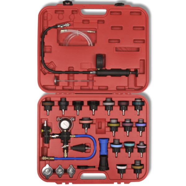 27pcs universal radiator pressure tester kit cooling system tester water tank leakage water tank leakage
27pcs universal radiator pressure tester kit cooling system tester water tank leakage water tank leakage