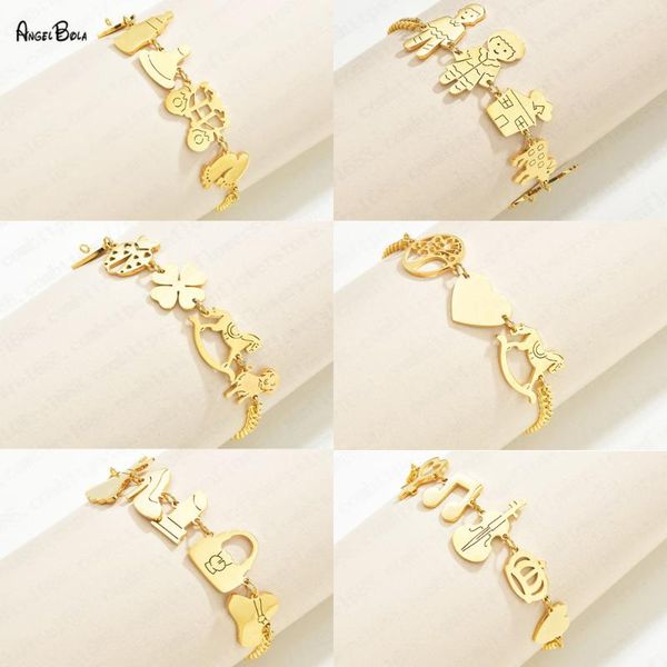 2020 statement link chain bracelets charm stainless steel heart flower pendant women bracelets pulseras mujer moda, Black
2020 statement link chain bracelets charm stainless steel heart flower pendant women bracelets pulseras mujer moda, Black