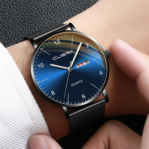 cuena fashion simple watch men's stainless steel magnetic net with calendar simple casual quartz watch casual wrist clock, Slivery;brown
cuena fashion simple watch men's stainless steel magnetic net with calendar simple casual quartz watch casual wrist clock, Slivery;brown