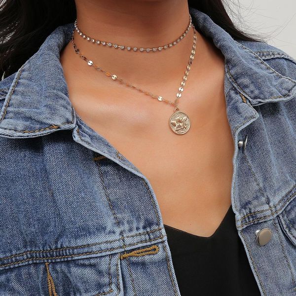 retro personality round square pendant necklace female gold color coin figure necklaces women jewelry, Silver
retro personality round square pendant necklace female gold color coin figure necklaces women jewelry, Silver