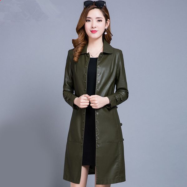 women's leather jacket autumn winter jacket women clothes 2019 korean long trench coat female plus size jaqueta de couro my3416, Black
women's leather jacket autumn winter jacket women clothes 2019 korean long trench coat female plus size jaqueta de couro my3416, Black