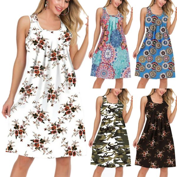 women ladies printed dress holiday summer beach casual sleeveless camo sundress, Black;gray
women ladies printed dress holiday summer beach casual sleeveless camo sundress, Black;gray